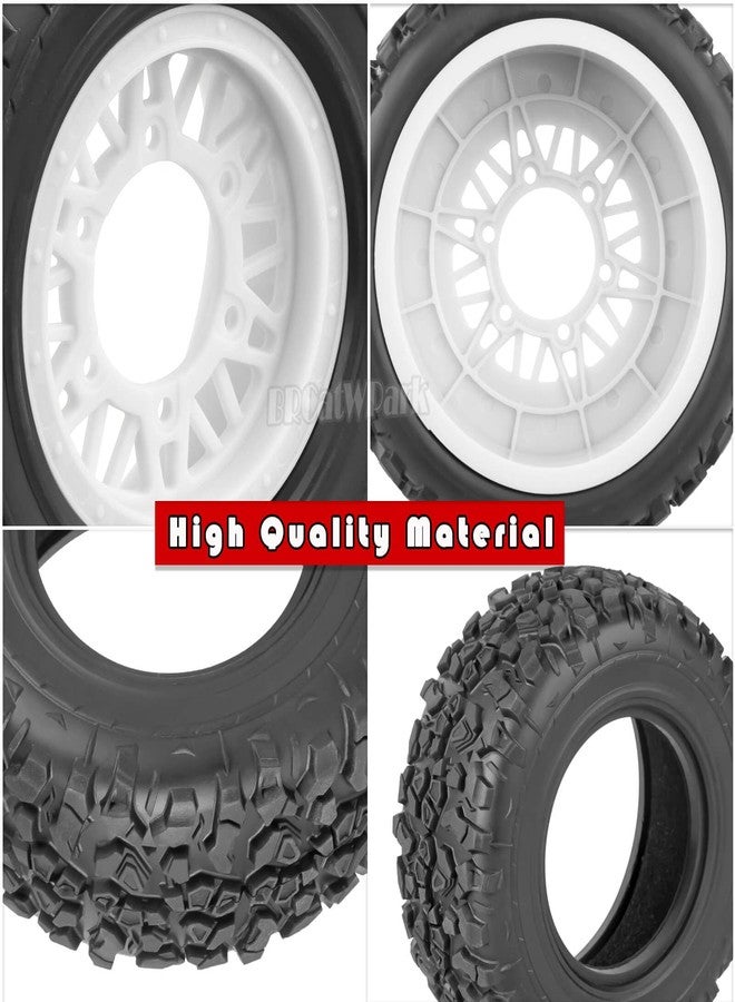 BRCatWPark 12mm/14mm/17mm Hex RC Truck Tires for Slash 2WD 4×4,Arrm a Senton,Axia1,Rc 4wd,Red cat,RC Short Course Truck Wheels and Tires,White - Image 5